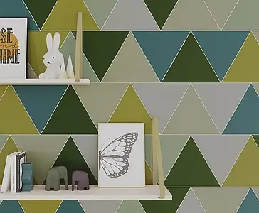 Background tile, Effect unicolor, Color green,grey, Ceramics, 16x18.5 cm, Finish matte