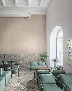 Background tile, Effect concrete, Color beige, Glazed porcelain stoneware, 60x120 cm, Finish antislip