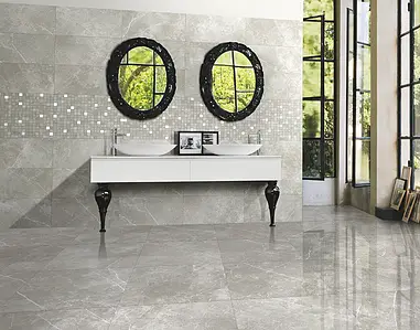 Carrelage, Effet pierre,autres types de marbre, Teinte grise, Grès cérame émaillé, 59x59 cm, Surface polie