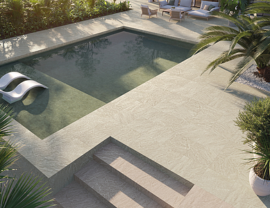 Background tile, Effect slate, Color beige, Glazed porcelain stoneware, 59.2x59.2 cm, Finish antislip