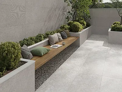 Background tile, Effect travertine, Color grey, Glazed porcelain stoneware, 60x120 cm, Finish antislip