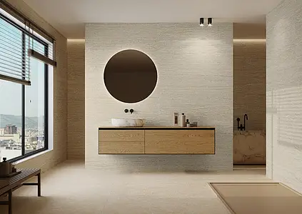 Background tile, Effect travertine, Color beige, Glazed porcelain stoneware, 60x120 cm, Finish antislip