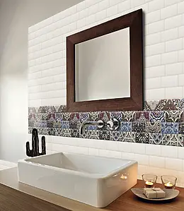 Background tile, Effect unicolor, Color white, Ceramics, 34x50 cm, Finish glossy