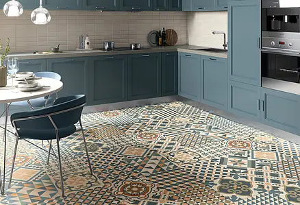 Background tile, Effect faux encaustic tiles, Color multicolor, Style patchwork, Glazed porcelain stoneware, 33.3x33.3 cm, Finish matte