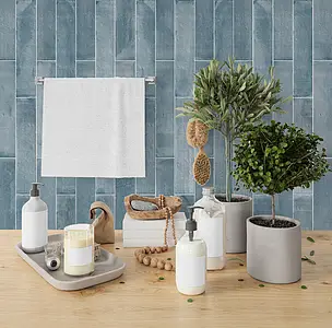 Background tile, Color sky blue, Ceramics, 5x25 cm, Finish matte