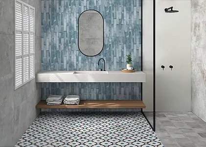 Background tile, Color sky blue, Ceramics, 5x25 cm, Finish matte