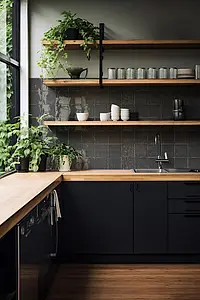 Background tile, Effect unicolor, Color grey, Style zellige, Ceramics, 13x13 cm, Finish glossy