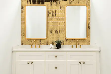 Background tile, Effect gold and precious metals,crackle glaze, Color yellow, Style zellige, Ceramics, 13x13 cm, Finish glossy