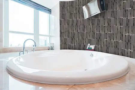 Background tile, Color grey, Style zellige, Ceramics, 5x25 cm, Finish glossy