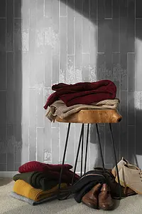 Background tile, Color grey, Style zellige, Ceramics, 5x50 cm, Finish glossy