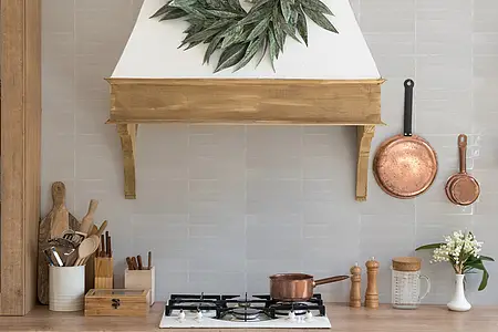 Background tile, Color white, Style zellige, Ceramics, 5x25 cm, Finish glossy