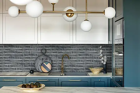 Background tile, Color grey, Style zellige, Ceramics, 5x25 cm, Finish glossy