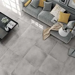 Background tile, Effect concrete, Color grey, Glazed porcelain stoneware, 80x80 cm, Finish semi-polished