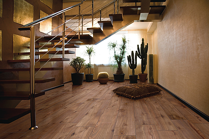 Background tile, Effect wood, Color brown, Glazed porcelain stoneware, 30x120 cm, Finish matte