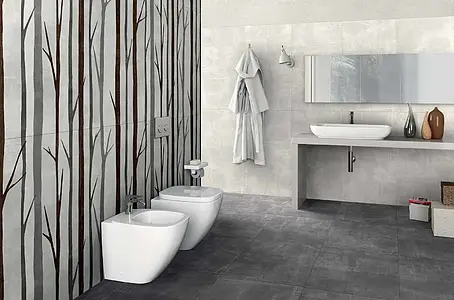 Background tile, Effect concrete, Color grey, Glazed porcelain stoneware, 81x81 cm, Finish matte
