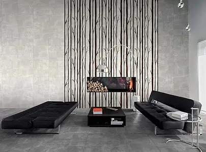 Фоновая плитка, Фактура под бетон, Цвет серый, Глазурованный керамогранит, 60x120 см, Поверхность матовая