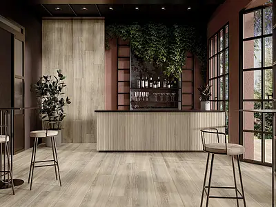 Background tile, Effect wood, Color beige, Glazed porcelain stoneware, 30x122 cm, Finish antislip