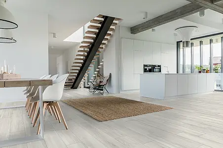 Background tile, Effect wood, Color white, Glazed porcelain stoneware, 20x122 cm, Finish antislip