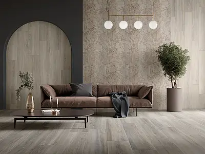 Background tile, Effect wood, Color beige,grey, Glazed porcelain stoneware, 20x122 cm, Finish antislip