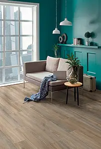 Background tile, Effect wood, Color brown, Glazed porcelain stoneware, 20x122 cm, Finish antislip