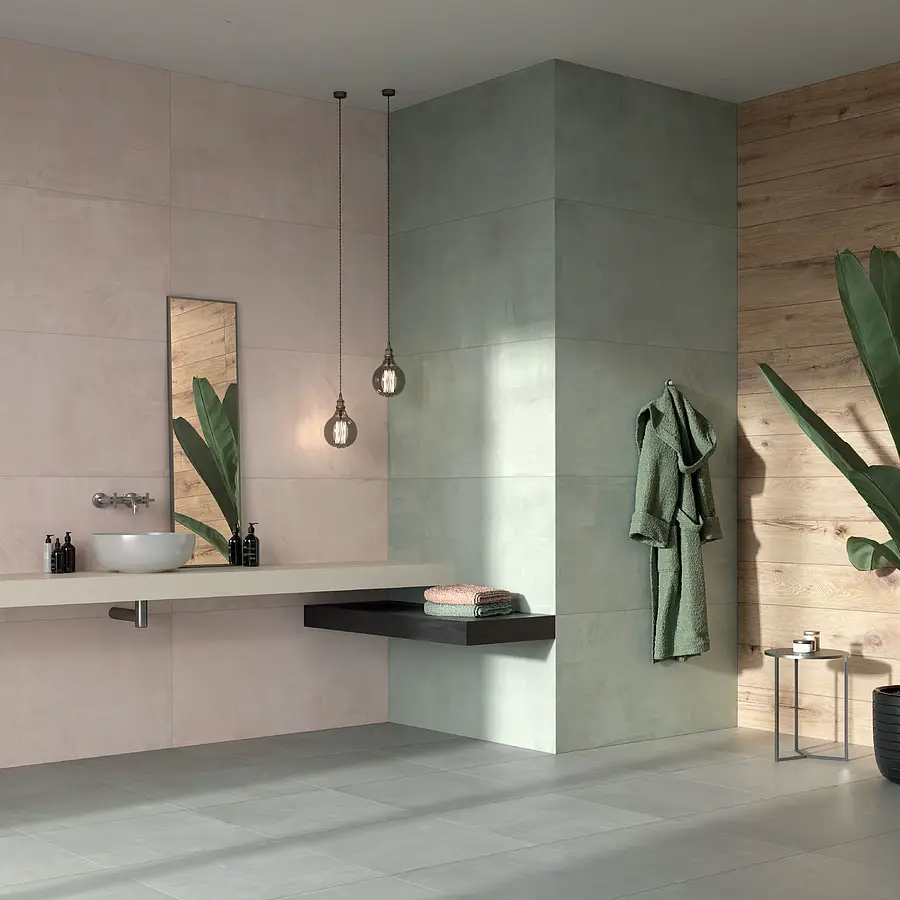 Background tile, Color pink, Glazed porcelain stoneware, 60x120 cm, Finish antislip