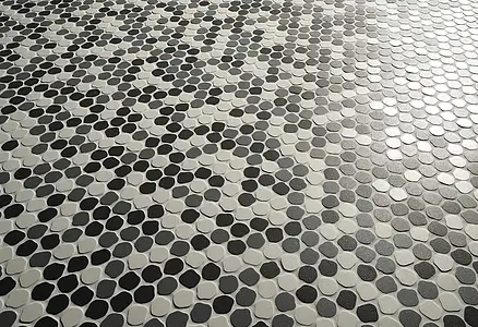 Colore grigio,bianco, Mosaico, Gres porcellanato non smaltato, 30.5x30.5 cm, Superficie opaca