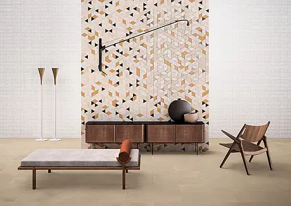 Mosaikkflis, Farge hvit, Stil designer, Uglasert porselenssteintøy, 30.5x30.5 cm, Overflate matt