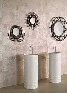 Bakgrunnsflis, Farge beige, Stil designer, Glasert porselenssteintøy, 60x60 cm, Overflate matt