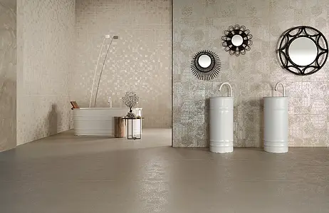 Mosaic tile, Color white, Unglazed porcelain stoneware, 30x30 cm, Finish matte