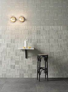 Bakgrunnsflis, Farge grå, Stil designer, Uglasert porselenssteintøy, 13.9x13.9 cm, Overflate matt