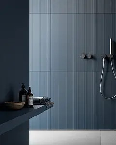 Bakgrunnsflis, Farge marineblå, Stil designer, Keramikk, 31.2x79.7 cm, Overflate matt