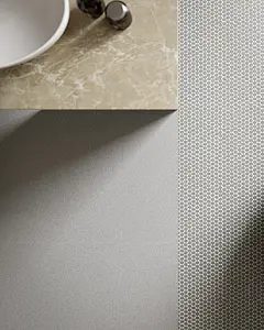 Bakgrundskakel, Textur textil, Färg grå, Stil designer, Glaserad granitkeramik, 25.4x60.8 cm, Yta matt