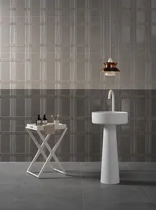 Piastrella di fondo, Effetto tessuto, Colore grigio, Stile design, Gres porcellanato smaltato, 25.4x60.8 cm, Superficie 3D