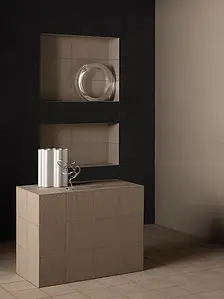 Background tile, Color black, Style handmade,designer, Unglazed porcelain stoneware, 18.5x18.5 cm, Finish matte