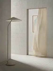 Background tile, Color white, Style handmade,designer, Unglazed porcelain stoneware, 18.5x18.5 cm, Finish matte