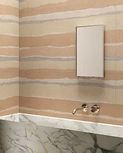 Piastrella di fondo, Effetto cotto,cemento, Colore beige, Gres porcellanato smaltato, 60x120 cm, Superficie antiscivolo