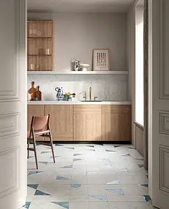 Background tile, Effect statuario, Color white, Glazed porcelain stoneware, 20x20 cm, Finish matte