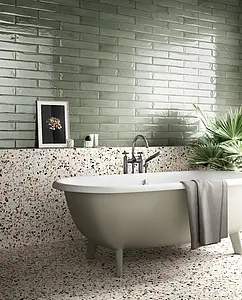 Effect terrazzo, Color white, Background tile, Glazed porcelain stoneware, 20x20 cm, Finish matte