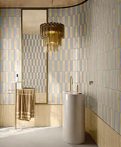 Background tile, Effect brick, Color beige, Glazed porcelain stoneware, 6x25 cm, Finish glossy