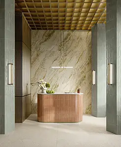 Background tile, Color green, Glazed porcelain stoneware, 6x25 cm, Finish glossy