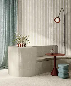 Background tile, Color white, Glazed porcelain stoneware, 6x25 cm, Finish glossy