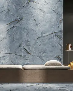 Grundflise, Effekt sten,other marbles,onyx, Farve marineblå, 120x120 cm, Overflade mat