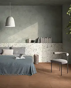 Background tile, Effect terrazzo, Color white,multicolor, Glazed porcelain stoneware, 20x20 cm, Finish matte