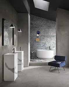 Effekt beton, Farve grå, Grundflise, Uglaseret porcelænsstentøj, 120x260 cm, Overflade skridsikker