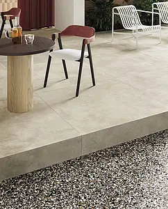 Background tile, Effect concrete, Color beige, Unglazed porcelain stoneware, 80x80 cm, Finish antislip