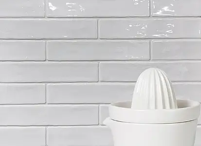 Background tile, Color white, Ceramics, 5x25 cm, Finish glossy