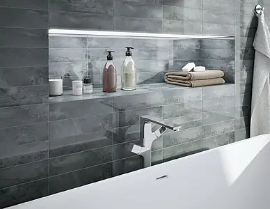 Background tile, Color grey, Ceramics, 7.5x30 cm, Finish Honed