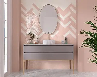 Background tile, Effect unicolor, Color white, Ceramics, 7.5x30 cm, Finish glossy