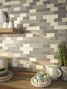 Background tile, Effect unicolor, Color beige, Ceramics, 7.5x15 cm, Finish matte