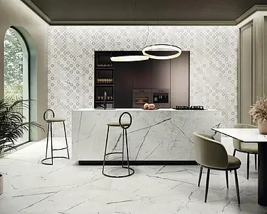 Mosaic effect tiles, Effect calacatta, Color grey, Glazed porcelain stoneware, 60x120 cm, Finish polished